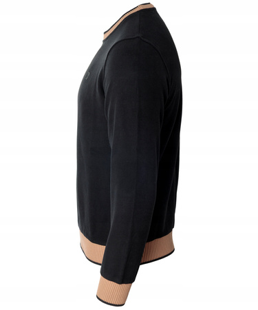 Bluza męska z okrągłym dekoltem 100% bawełna czarna gładka klasyczna - Antracid