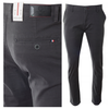 Spodnie męskie materiałowe ciemno-szare prosty krój bawełniane wizytowe eleganckie - Bigman
