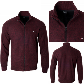 Bluza męska bordowa rozpinana bawełna z kieszeniami kołnierz stójka jesienna turecka