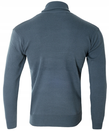 Golf męski sweter grafitowy wizytowy elegancki - MUST
