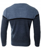 Sweter męski z okrągłym dekoltem na krótki zamek niebieski klasyczny - Devanti