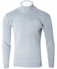 Golf męski sweter jasnoszary wizytowy elegancki - MUST