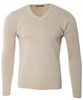 Sweter męski w serek beżowy klasyczny - MUST