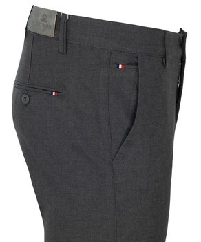 Eleganckie spodnie męskie w kolorze ciemno-szarym - proste nogawki