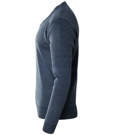 Sweter męski z dekoltem w serek V-dekolt granatowy - MUST
