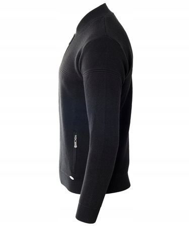 Bluza męska czarna rozpinana na zamek wełniana kieszenie na zamek turecka Devanti