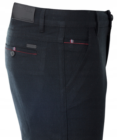 Spodnie męskie materiałowe czarne kratka prosty krój wizytowe eleganckie - Sa. Ronni