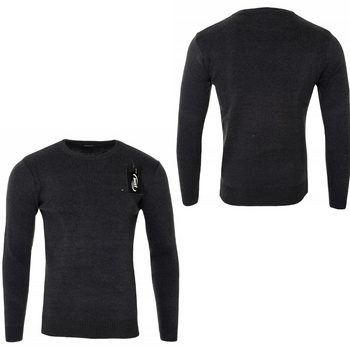 Sweter męski z okrągłym dekoltem czarny - MUST