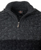 Sweter męski półgolf na krótki zamek jesienny czarno-szary ze wzorem wełniany ciepły - Devanti