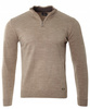 Sweter męski półgolf krótkie zapięcie na zamek brązowy gładki klasyczny - Devanti