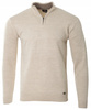 Sweter męski półgolf krótkie zapięcie na zamek beżowy gładki klasyczny - Devanti