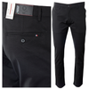 Spodnie męskie materiałowe czarne prosty krój bawełniane wizytowe eleganckie - Bigman