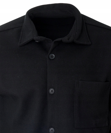 Koszula męska casualowa polarowa czarna ciepła turecka - Redline