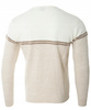 Sweter męski z okrągłym dekoltem krótkie zapięcie na guziki beżowo-biały klasyczny - Devanti