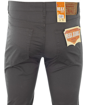 Spodnie męskie materiałowe szare-marengo bawełniane casual proste wiosenne