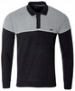 Bluza męska szaro-czarna z kołnierzykiem polo na guziki ze ściągaczami bawełna - Reymo