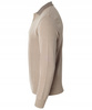 Bluza męska beżowa gładka z kołnierzykiem polo na guziki ze ściągaczami bawełniana - Reymo