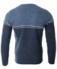 Sweter męski z okrągłym dekoltem krótkie zapięcie na guziki niebieski klasyczny - Devanti