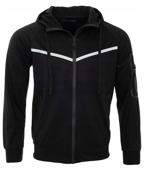 Bluza męska rozpinana czarna z kapturem - Must