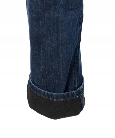 Męskie jeansy granatowe ocieplane proste nogawki klasyczne elastyczne - proste