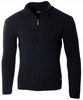 Sweter męski półgolf krótkie zapięcie na zamek granatowy we wzór klasyczny - Devanti