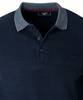 Bluza męska granatowa gładka z kołnierzykiem polo na guziki ze ściągaczami bawełniana - Reymo