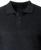 Bluza męska z kołnierzykiem polo na guziki czarna gładka ze ściągaczami wełniana - Reymo