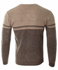 Sweter męski z okrągłym dekoltem z guzikami brązowy klasyczny - Devanti