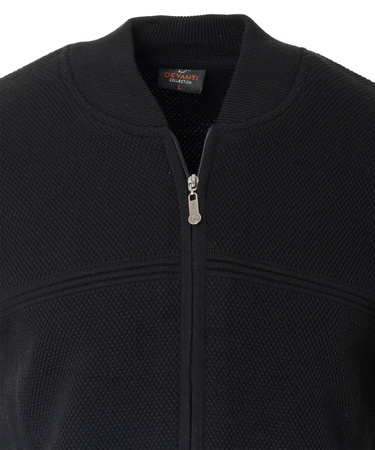 Bluza męska czarna rozpinana na zamek wełniana kieszenie na zamek turecka Devanti