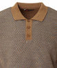 Sweter męski brązowy z kołnierzykiem polo na guziki ze ściągaczami wełna we wzór - Reymo