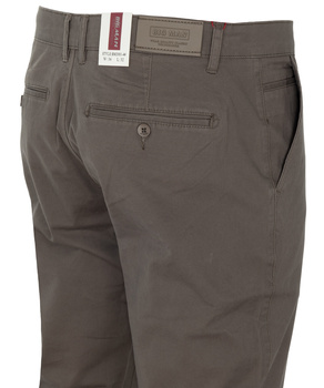 Stylowe spodnie męskie ciemno-beżowe bawełniane