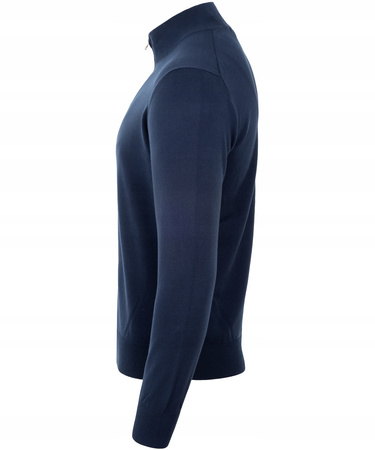 Sweter męski rozpinany wiosenny granatowy bawełniany gładki - New Sensation