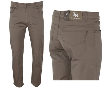 Męskie spodnie materiałowe beżowe proste