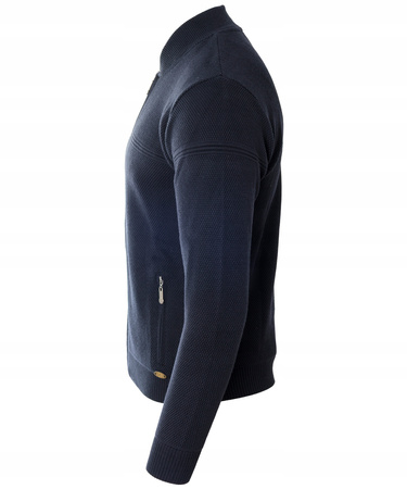 Bluza męska granatowa rozpinana na zamek wełniana kieszenie na zamek turecka Devanti