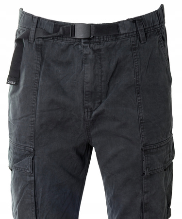 Spodnie męskie bojówki szare 100% bawełniane z paskiem - ITENO