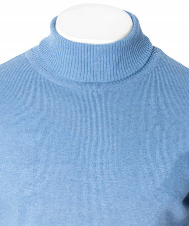 Golf męski sweter błękitny wizytowy elegancki - MUST