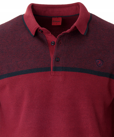Bluza męska bordowa z kołnierzykiem polo na guziki ze ściągaczami elastyczna - Dynamic
