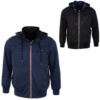 Kurtka bluza męska rozpinana wiosenna granatowa dwustronna - J Style