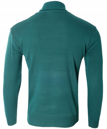 Golf męski sweter zielony wizytowy elegancki - MUST