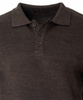 Bluza męska z kołnierzykiem polo na guziki brązowa gładka ze ściągaczami wełniana - Reymo