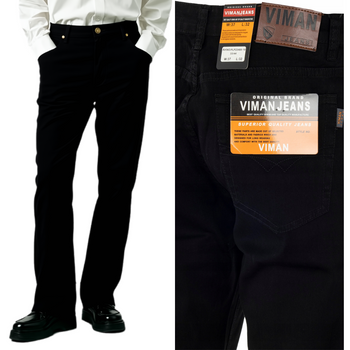 Spodnie materiałowe bawełniane czarne letnie - Viman