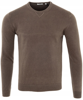 Klasyczny sweter męski - Elastyczny, Brązowy - Marka BAKER'S