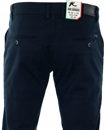 Spodnie materiałowe bawełniane granatowe L30 i L32 - King BonkBSS