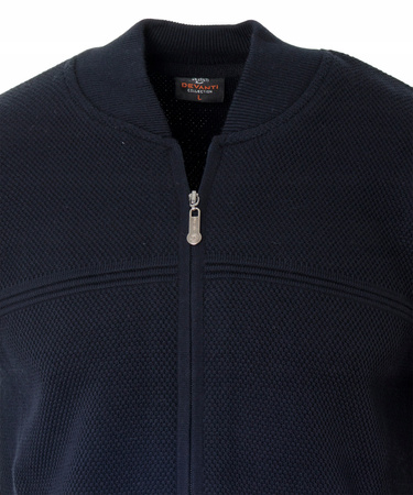 Bluza męska granatowa rozpinana na zamek wełniana kieszenie na zamek turecka Devanti