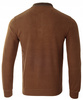 Bluza męska brązowa gładka z kołnierzykiem polo na guziki ze ściągaczami bawełniana - Reymo