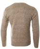 Sweter męski z okrągłym dekoltem brązowy wzór wełniany klasyczny - Devanti