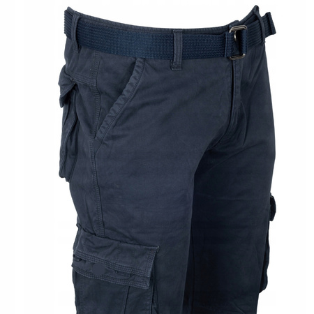 Bojówki męskie ocieplane polar granatowe - ITENO 