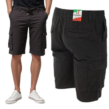 Spodenki męskie krótkie na gumce gładkie - zielone