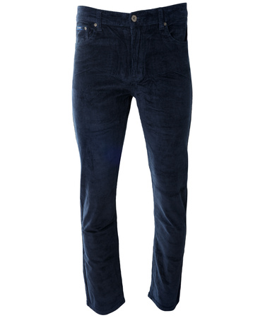 Spodnie męskie klasyczne materiałowe sztruksowe granatowe proste nogawki - Sa. Ronini