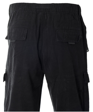 Spodnie męskie bojówki czarne 100% bawełniane z paskiem - ITENO